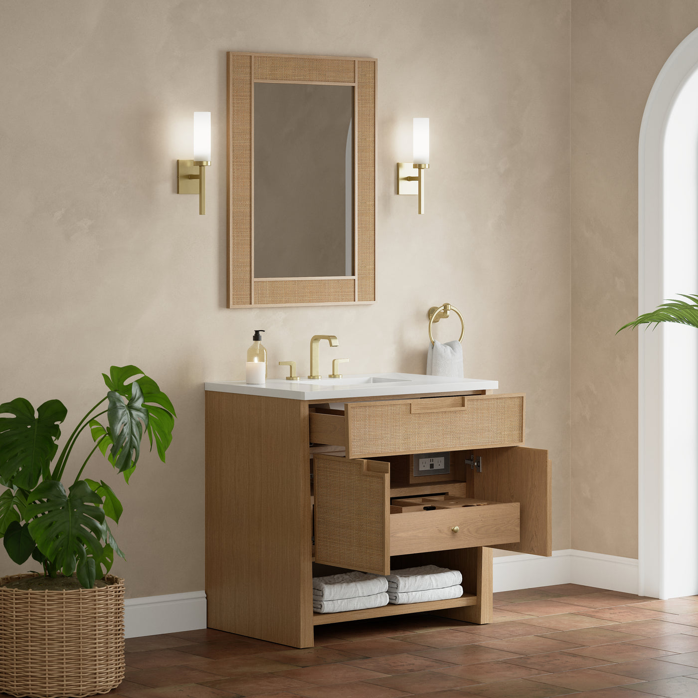 James Martin Solene 36" Single Bathroom Vanity, Seaside Oak, view 29
