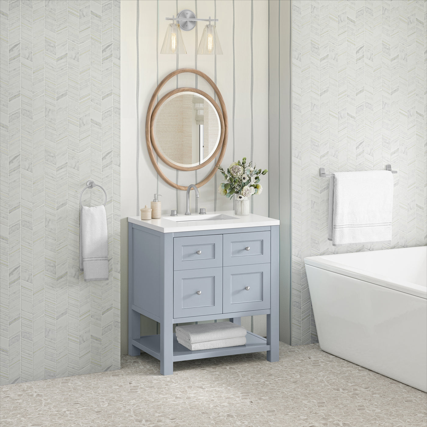 James Martin Breckenridge 30" Single Bathroom Vanity, Serenity Blue, view 28