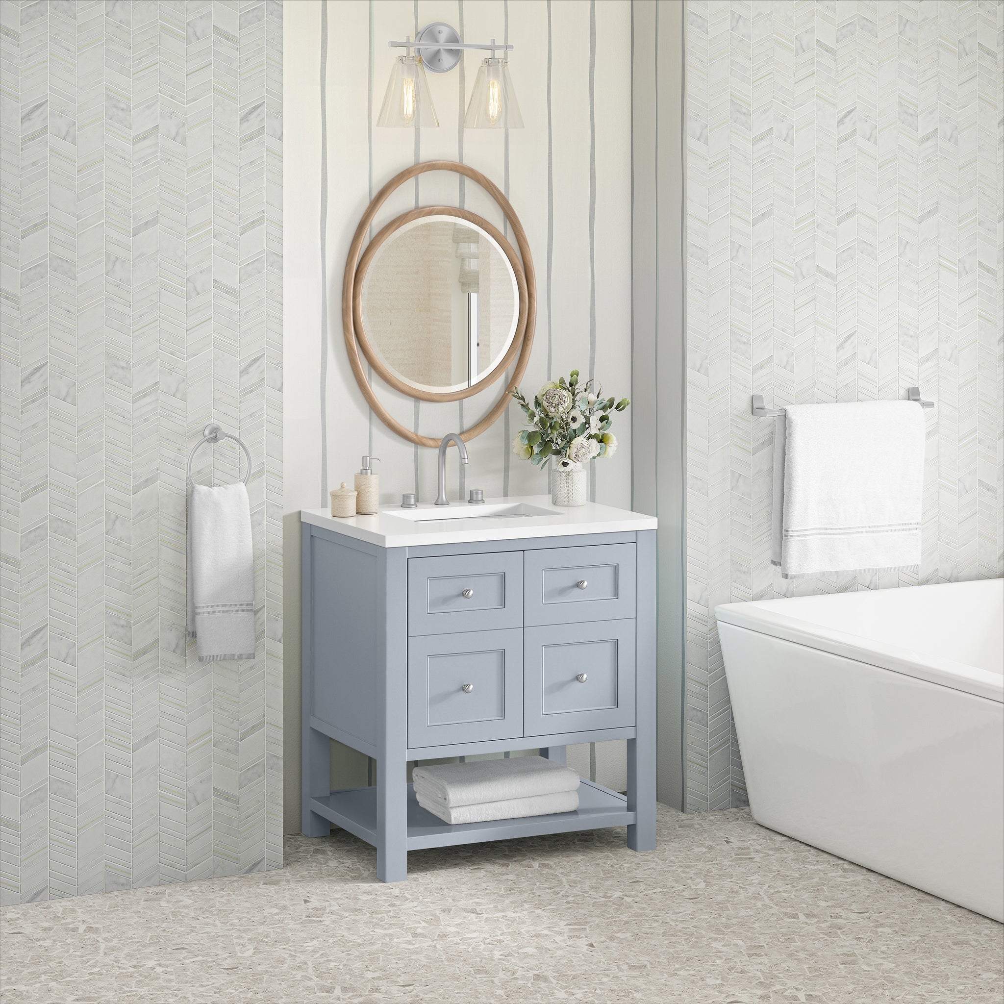 James Martin Breckenridge 30" Single Bathroom Vanity, Serenity Blue, view 28