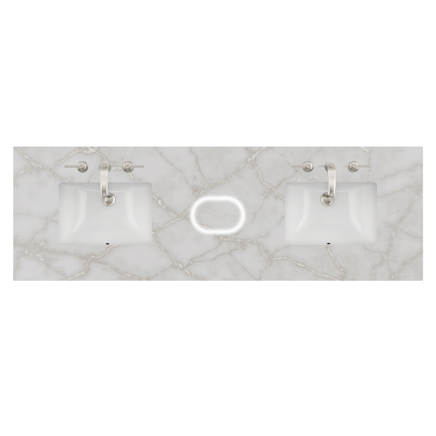 James Martin 72" Double Vanity Top with Victorian Silver (Silestone, FreePower) countertop