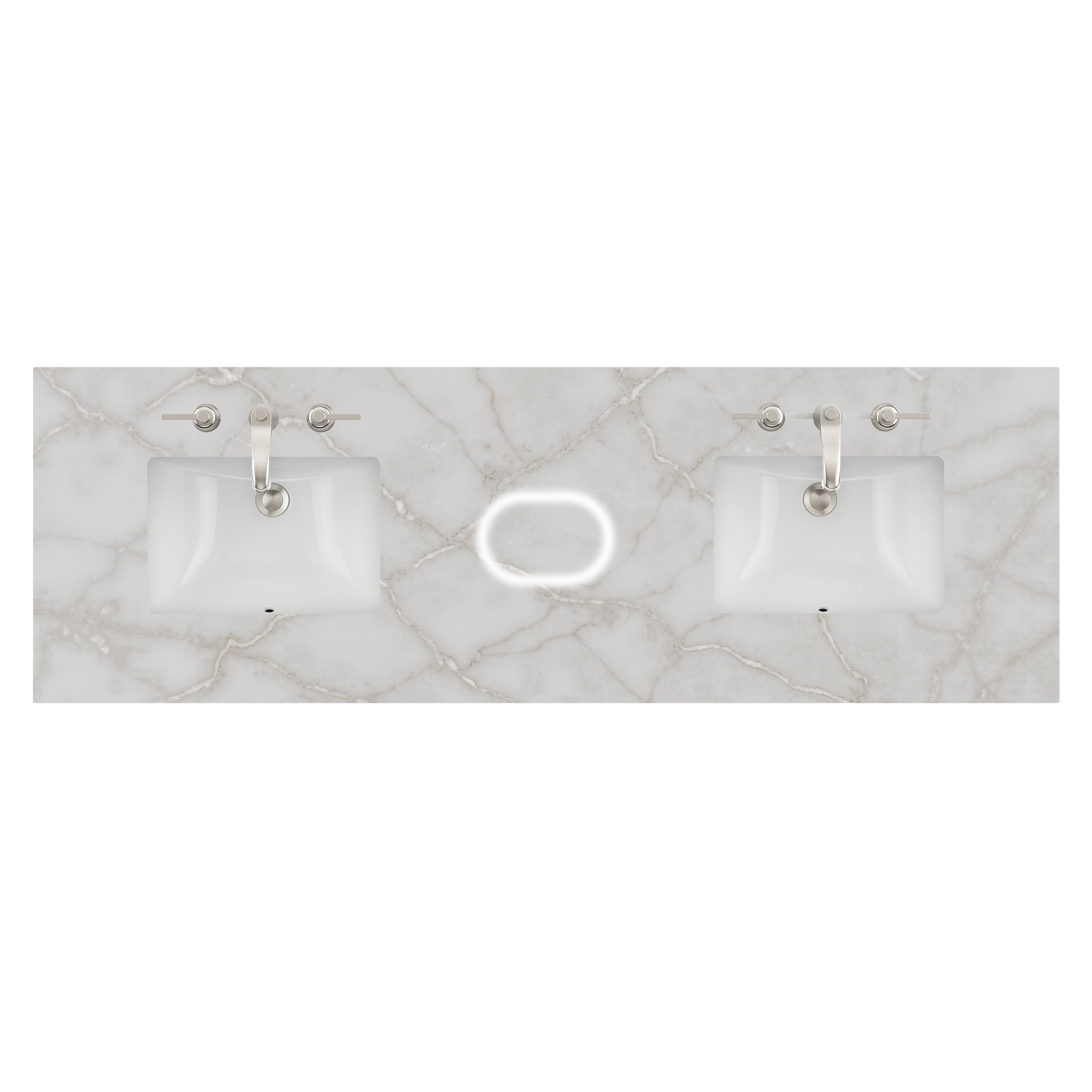 James Martin 72" Double Vanity Top with Victorian Silver (Silestone, FreePower) countertop