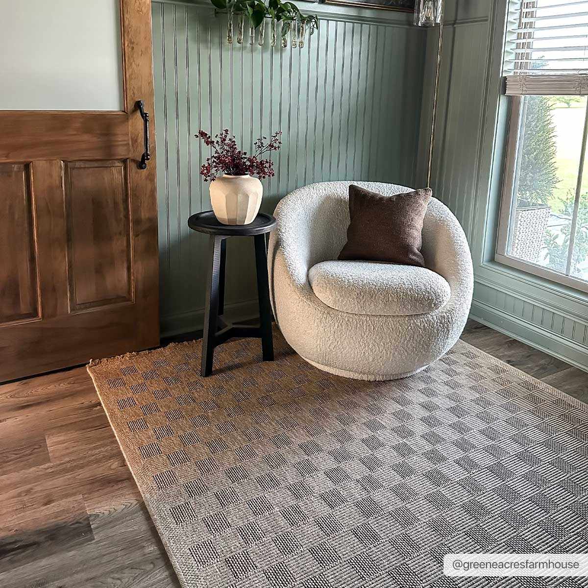 Jurek Beige & Brown Checkered Outdoor Area Rug, photo 3 of 11