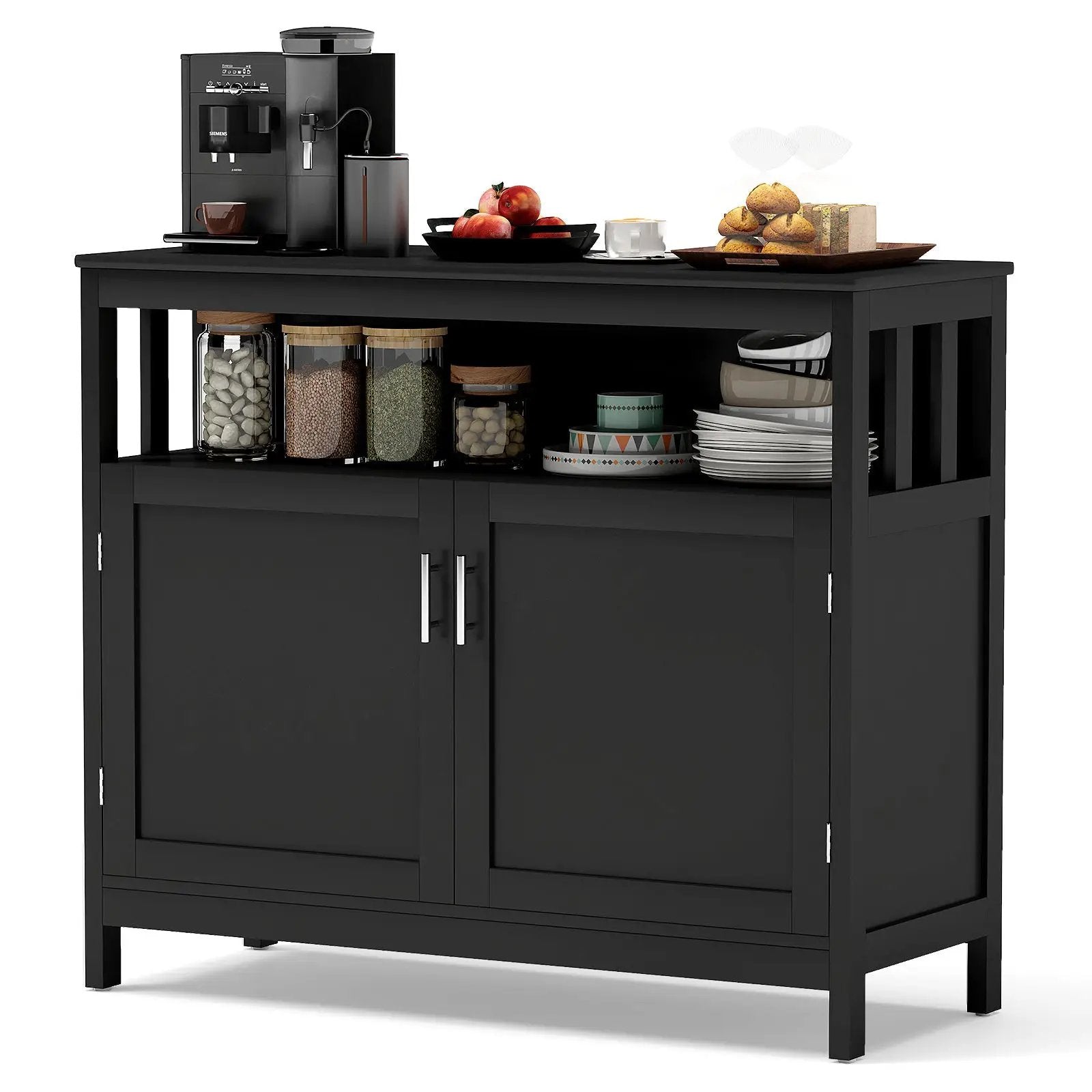Kitchen Buffet Server Sideboard Storage Cabinet with 2 Doors and Shelf by DirectDeals