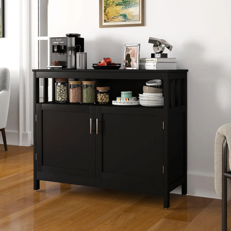 Kitchen Buffet Server Sideboard Storage Cabinet with 2 Doors and Shelf by DirectDeals