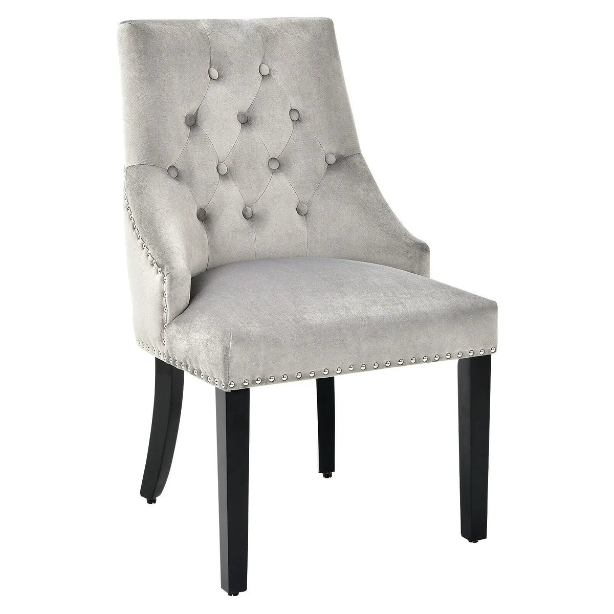 Modern Upholstered Button-Tufted Dining Chair with Naild Trim by DirectDeals