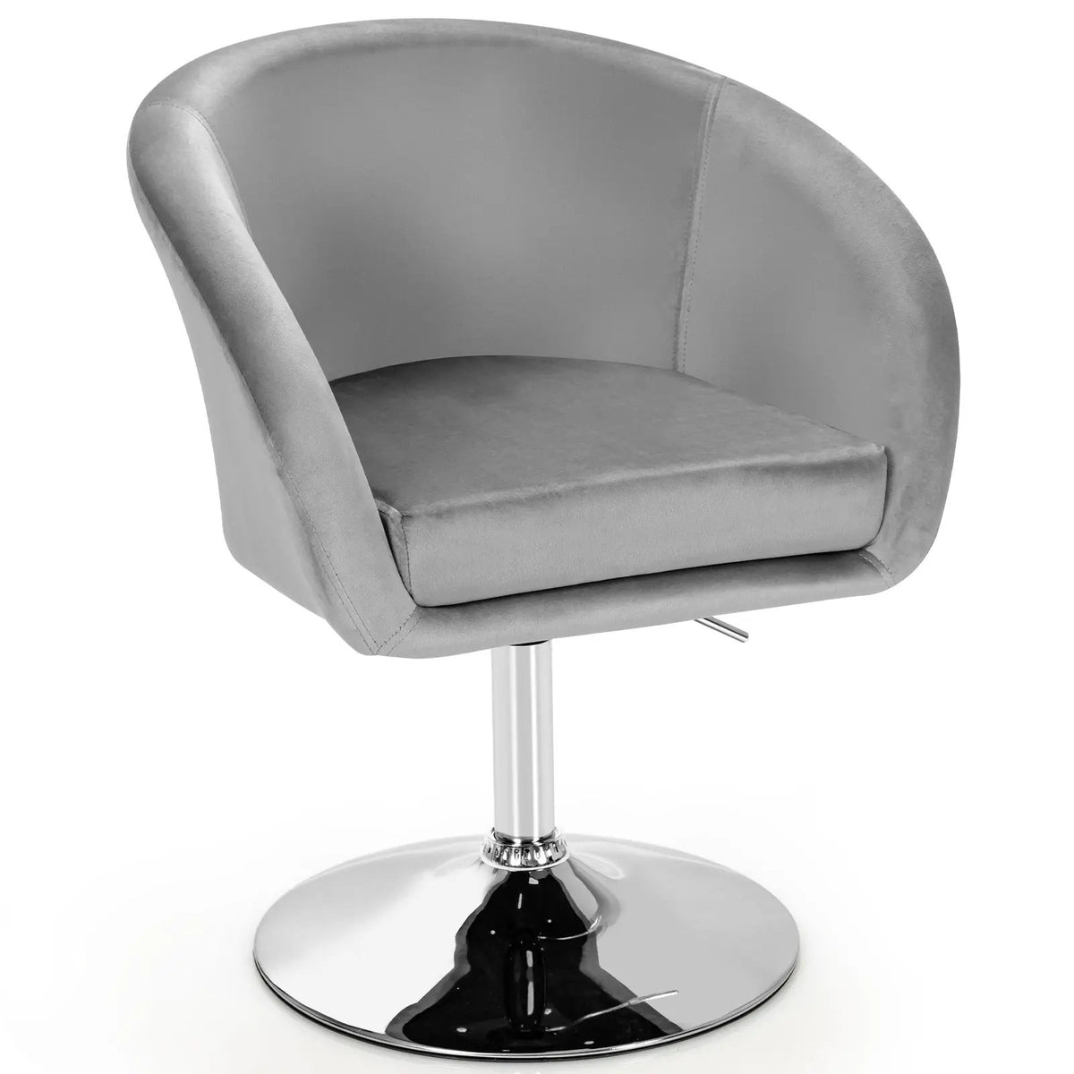 360 Degree Swivel Makeup Stool Accent Chair with Round Back and Metal Base, photo 3 of 9