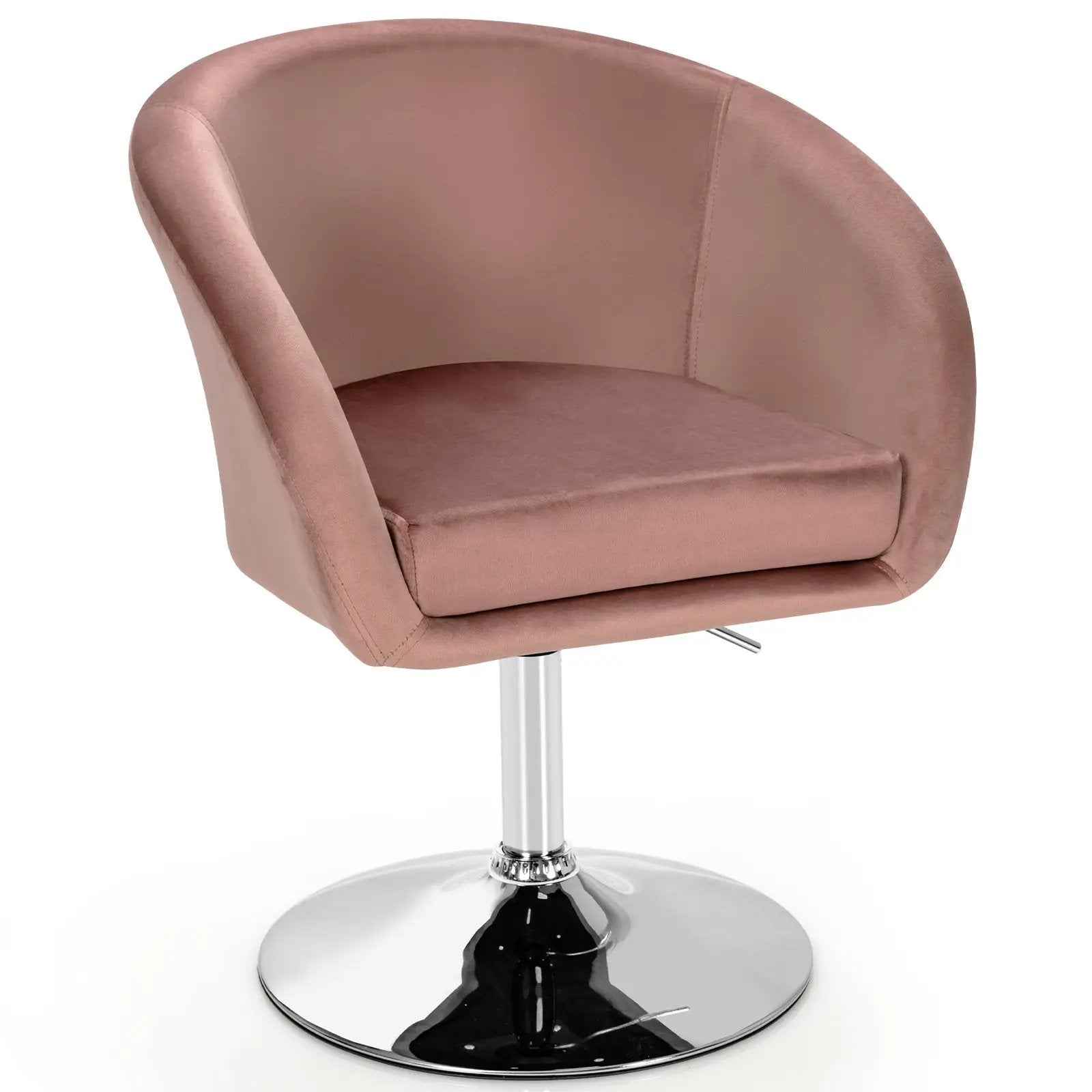 360 Degree Swivel Makeup Stool Accent Chair with Round Back and Metal Base by DirectDeals