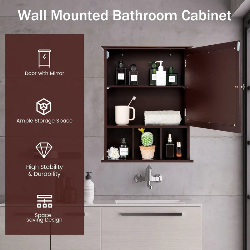 Wall Mounted and Mirrored Bathroom Cabinet by DirectDeals