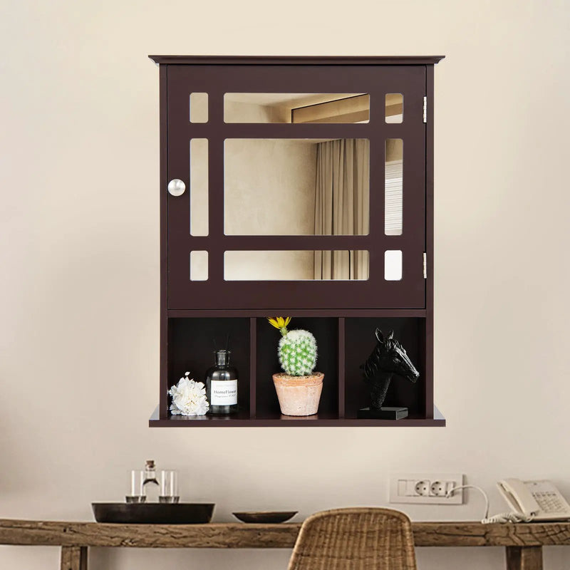 Wall Mounted and Mirrored Bathroom Cabinet by DirectDeals