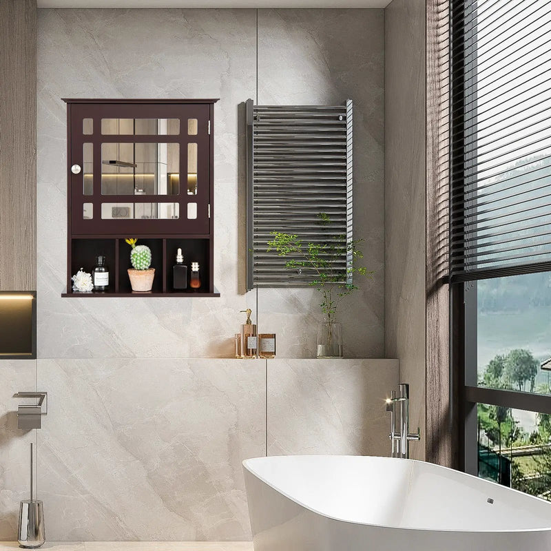 Wall Mounted and Mirrored Bathroom Cabinet by DirectDeals