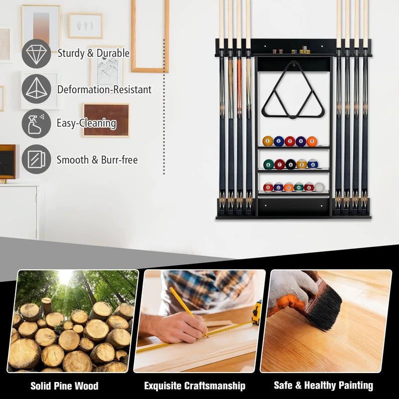Wall-mounted Billiards Pool Cue Rack Only by DirectDeals