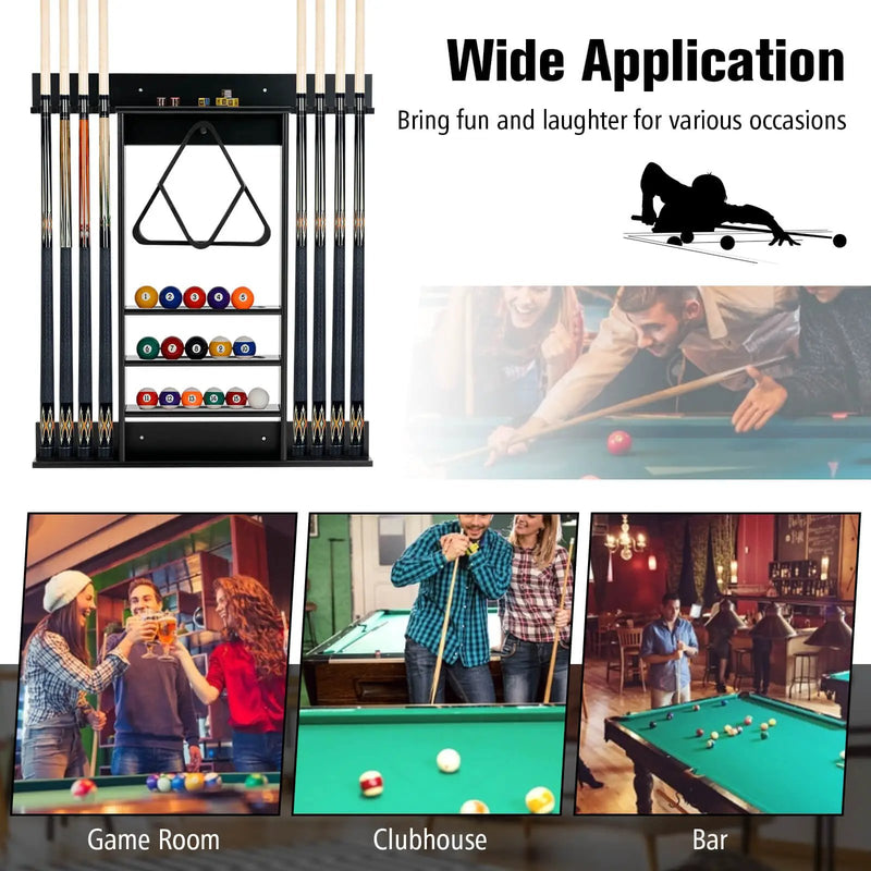 Wall-mounted Billiards Pool Cue Rack Only by DirectDeals
