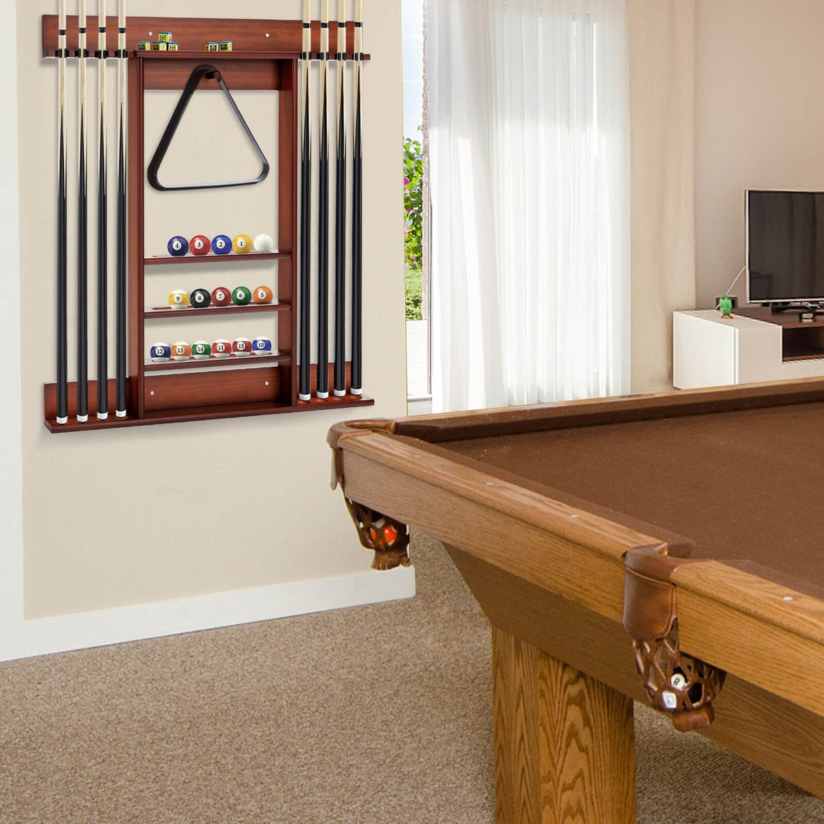 Wall-mounted Billiards Pool Cue Rack Only, photo 2 of 16