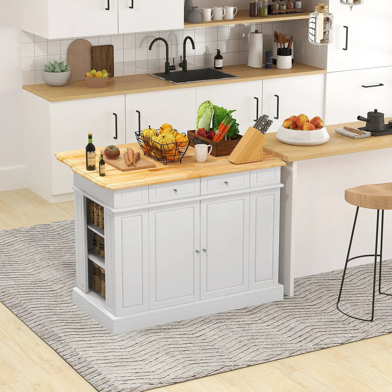 Kitchen Island with Storage and 3-Level Adjustable Shelves by DirectDeals