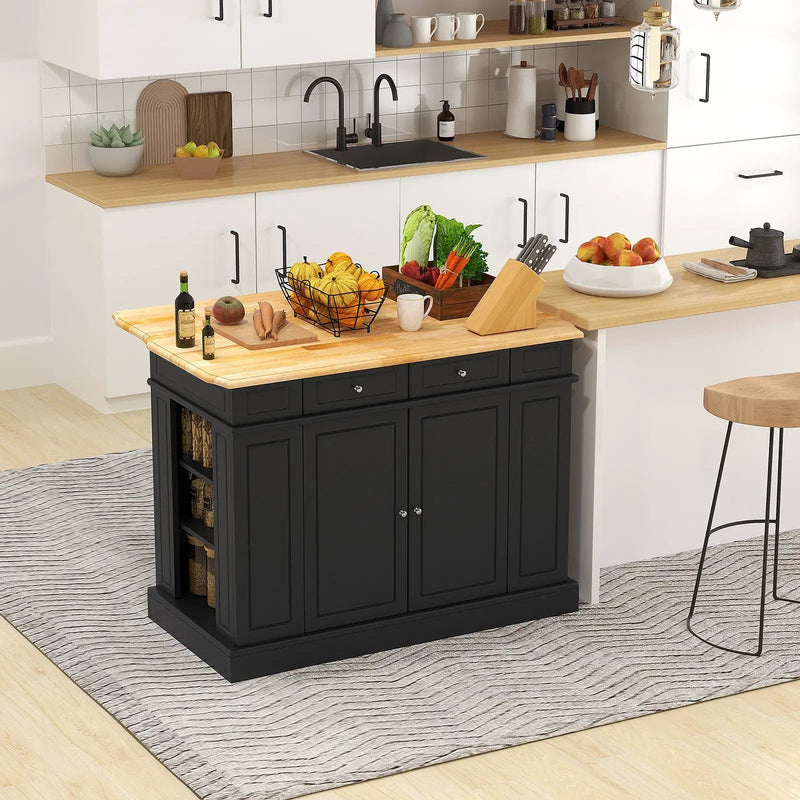 Kitchen Island with Storage and 3-Level Adjustable Shelves by DirectDeals