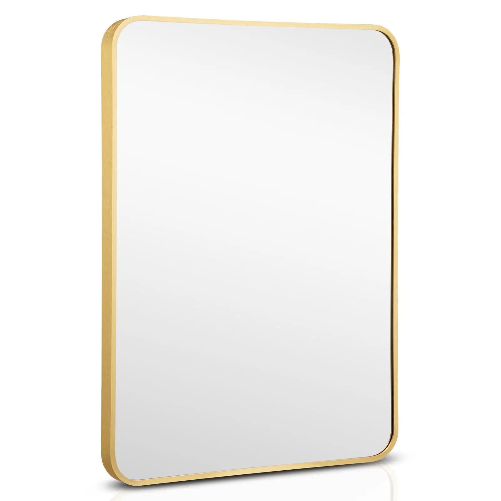 Metal Framed Bathroom Mirror with Rounded Corners by DirectDeals