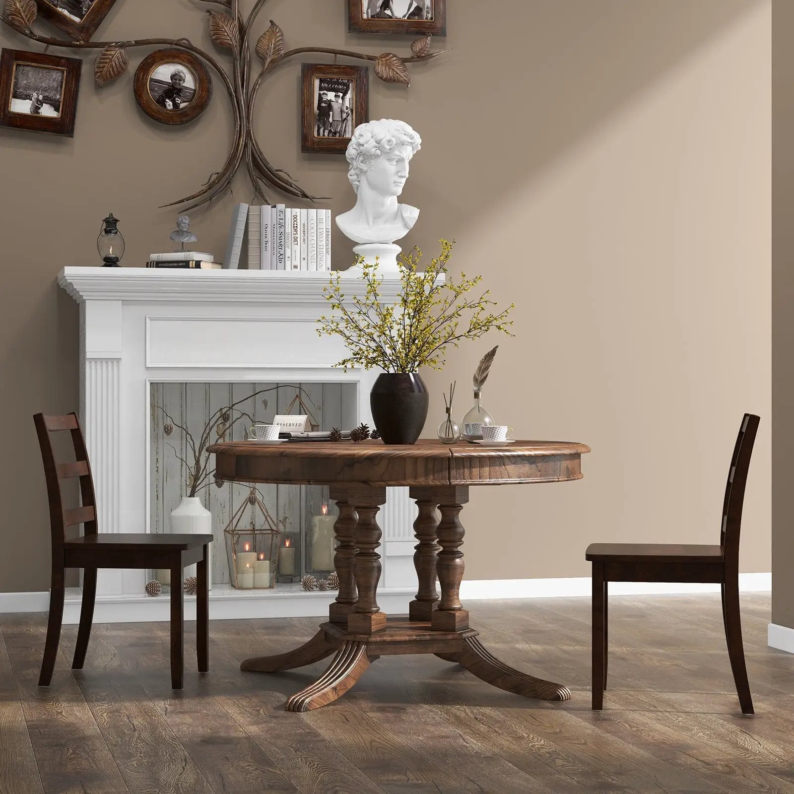 Set of 2 Wood Dining Chairs with Solid Rubber Wood Legs by DirectDeals