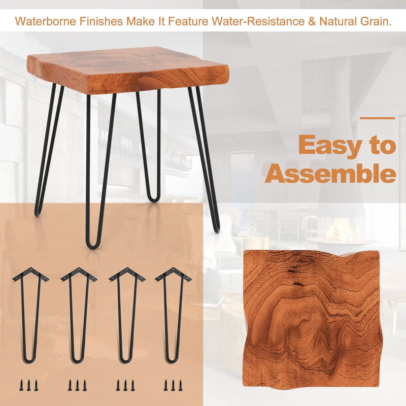 Square Reclaimed Recycled Indonesia Teak Wood End Table by DirectDeals