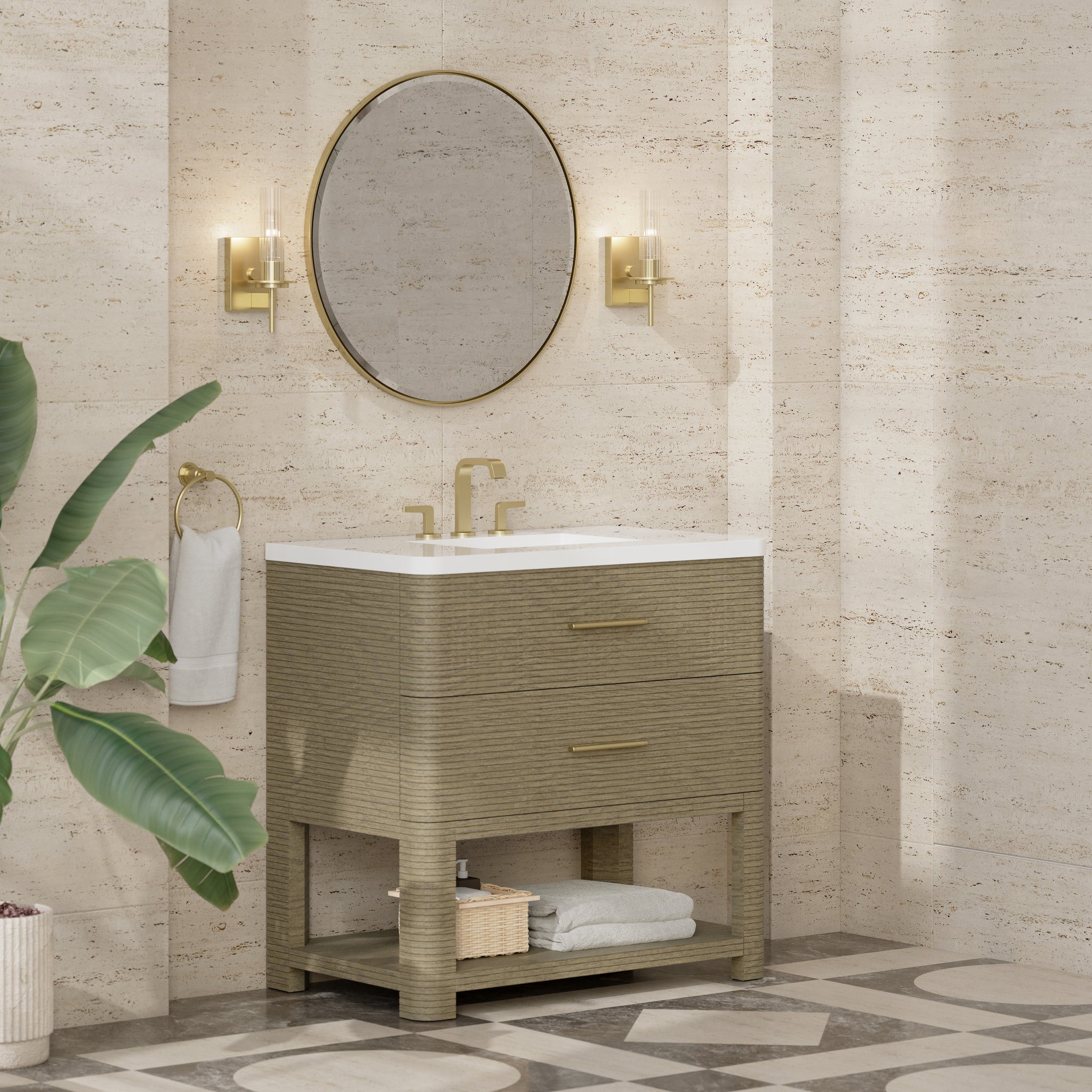 James Martin Lucian 36" Single Bathroom Vanity, Pebble Oak, view 32