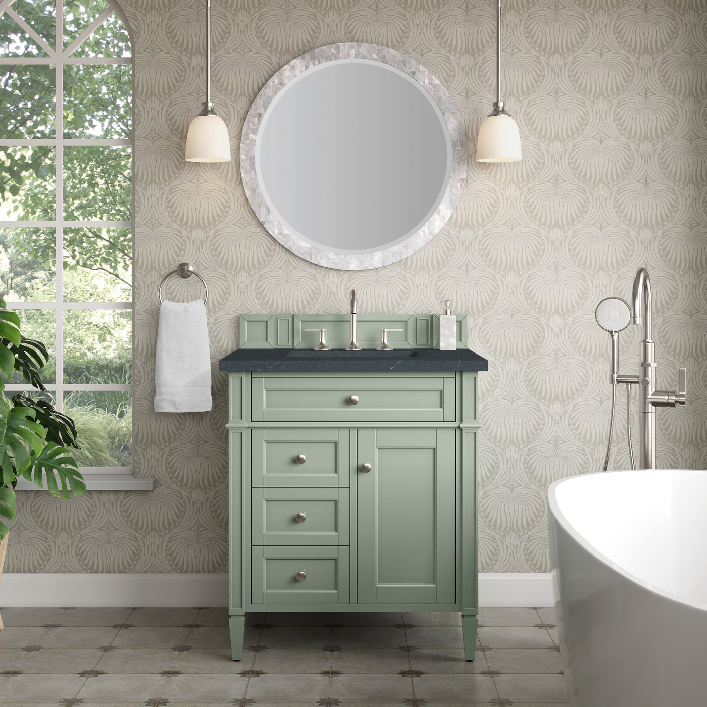 James Martin Brittany 30" Single Bathroom Vanity, Sage Green, view 19