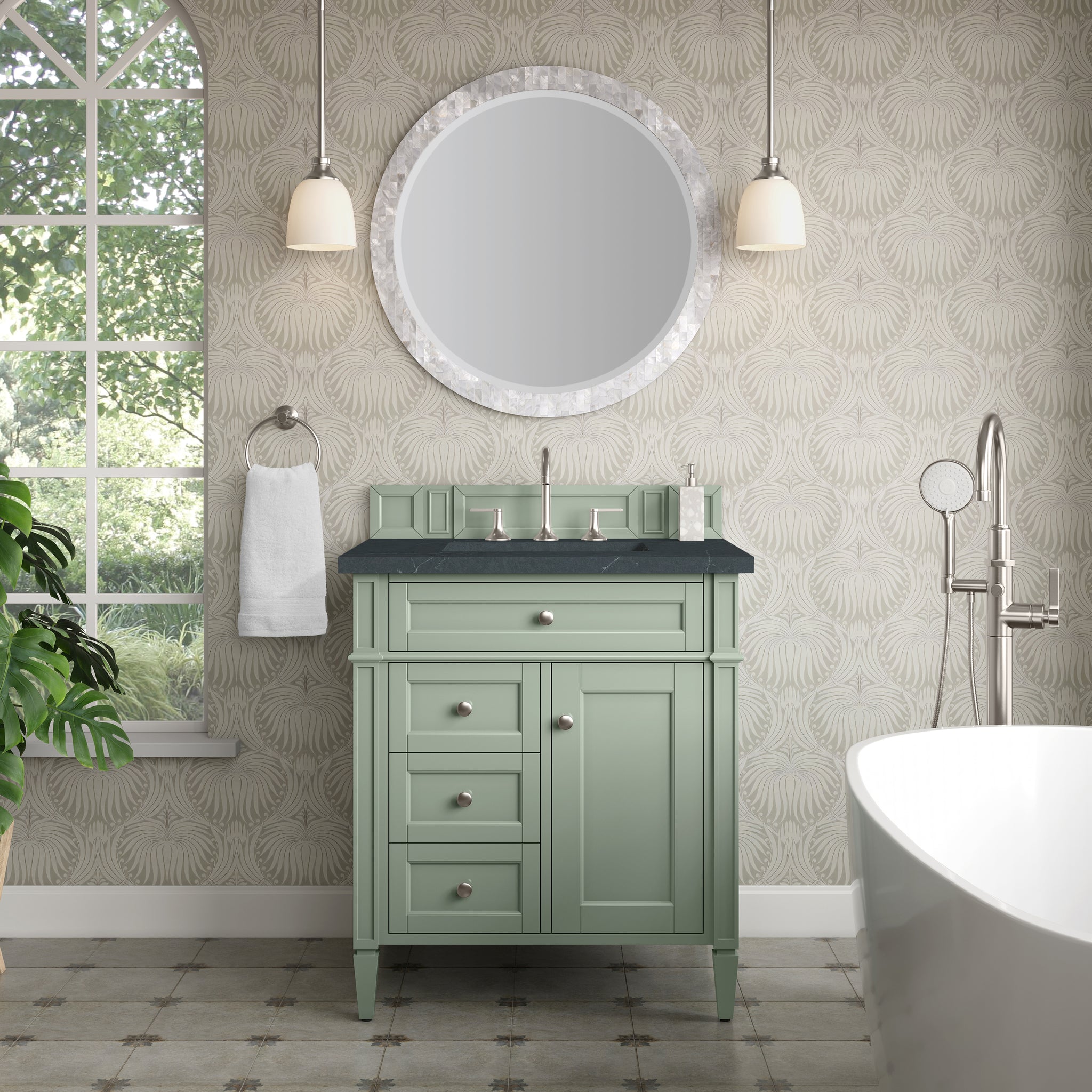 James Martin Brittany 30" Single Bathroom Vanity, Sage Green, view 19