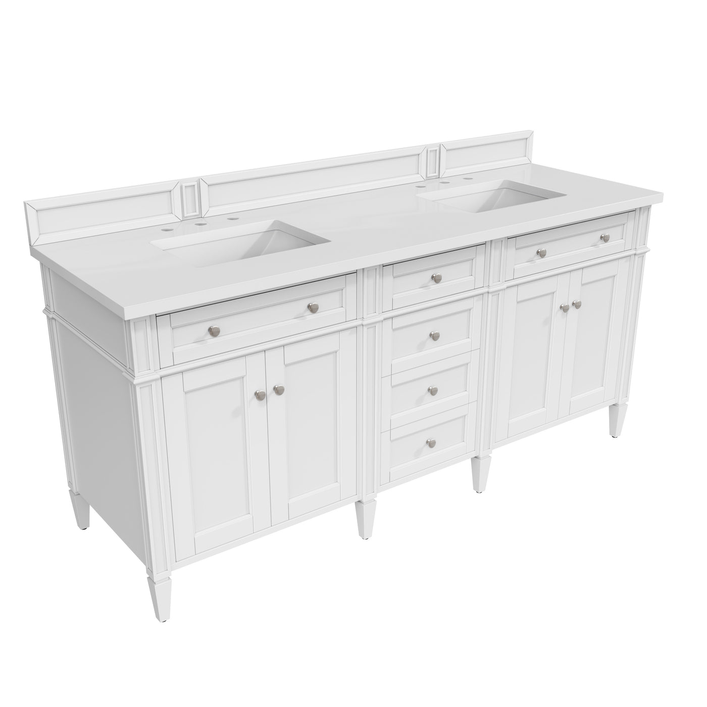 James Martin Brittany 72" Double Bathroom Vanity, Bright White, view 31