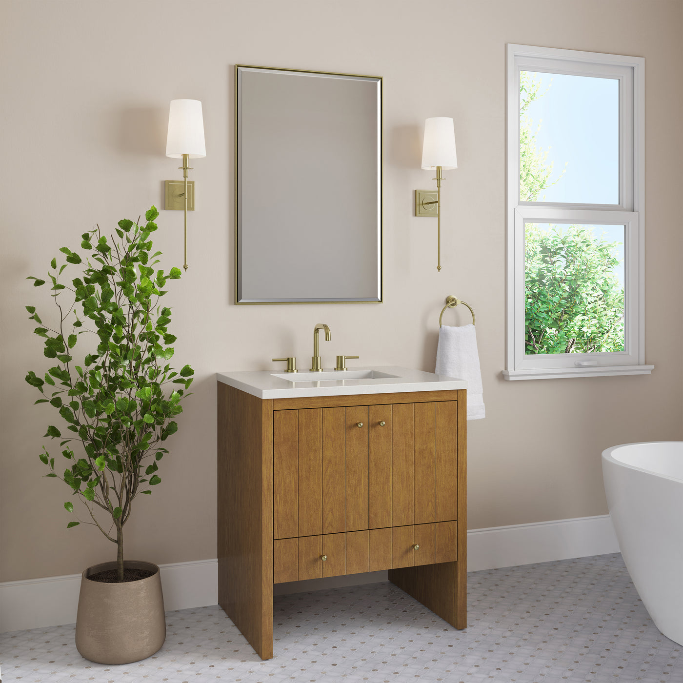 James Martin Hudson 30" Single Bathroom Vanity, Honey Oak, view 32