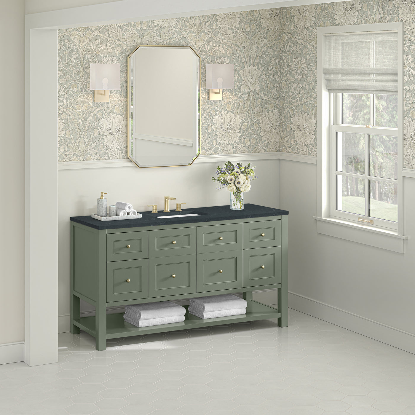 James Martin Breckenridge 60" Single Bathroom Vanity, Smokey Celadon, view 25