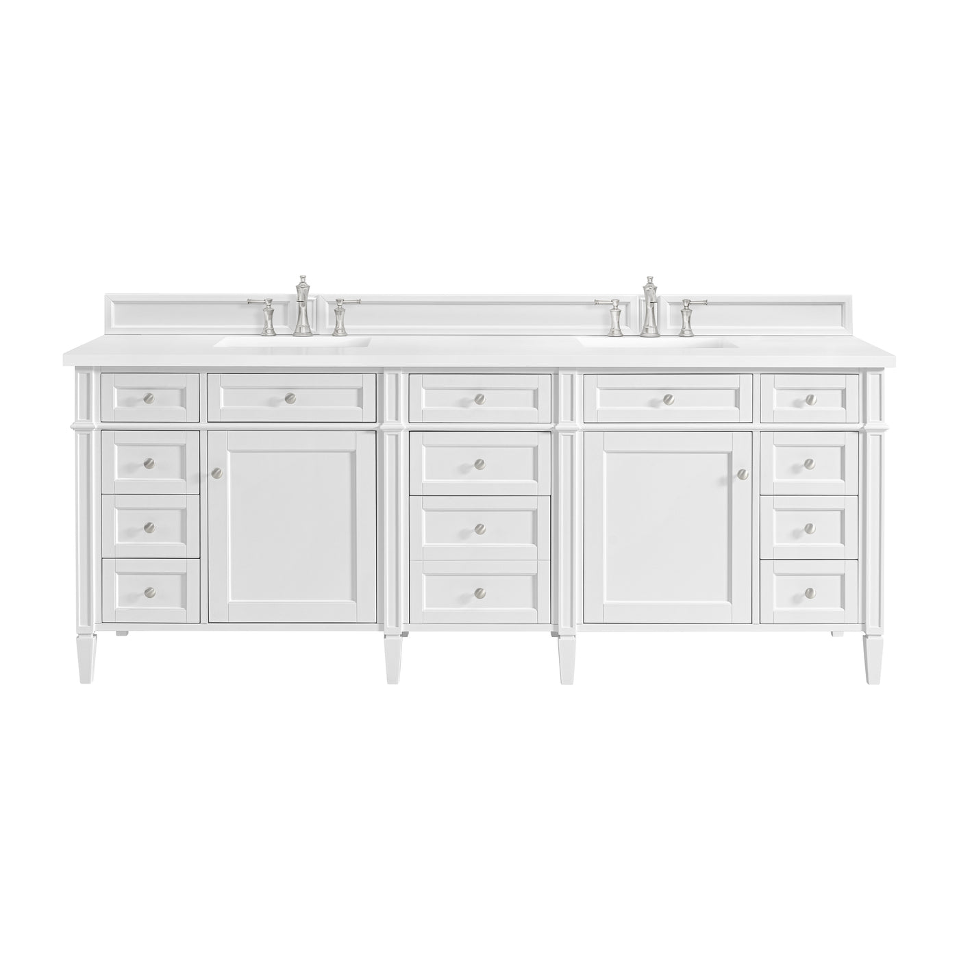 James Martin Brittany 84" Double Bathroom Vanity, Bright White, view 12