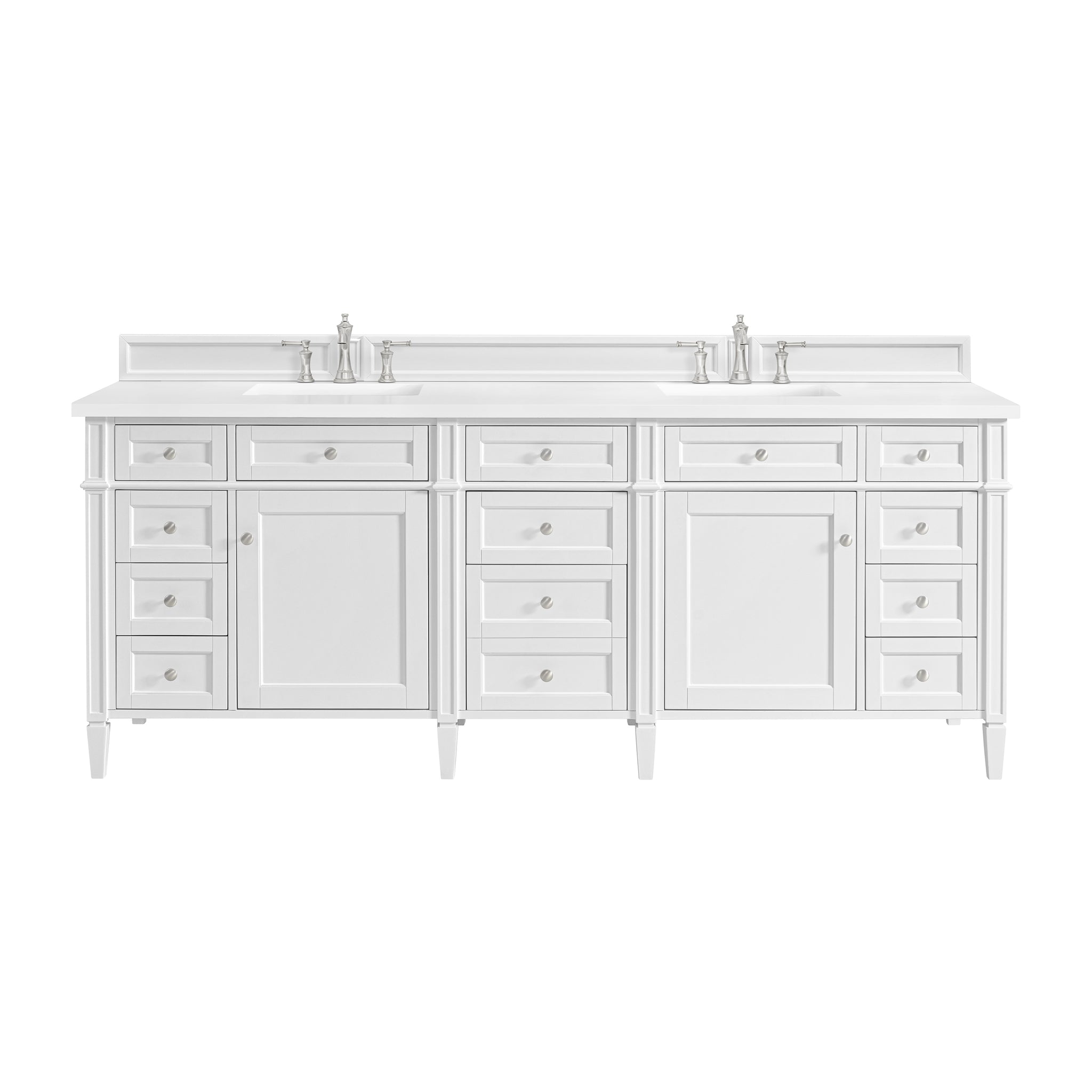 James Martin Brittany 84" Double Bathroom Vanity, Bright White, view 12