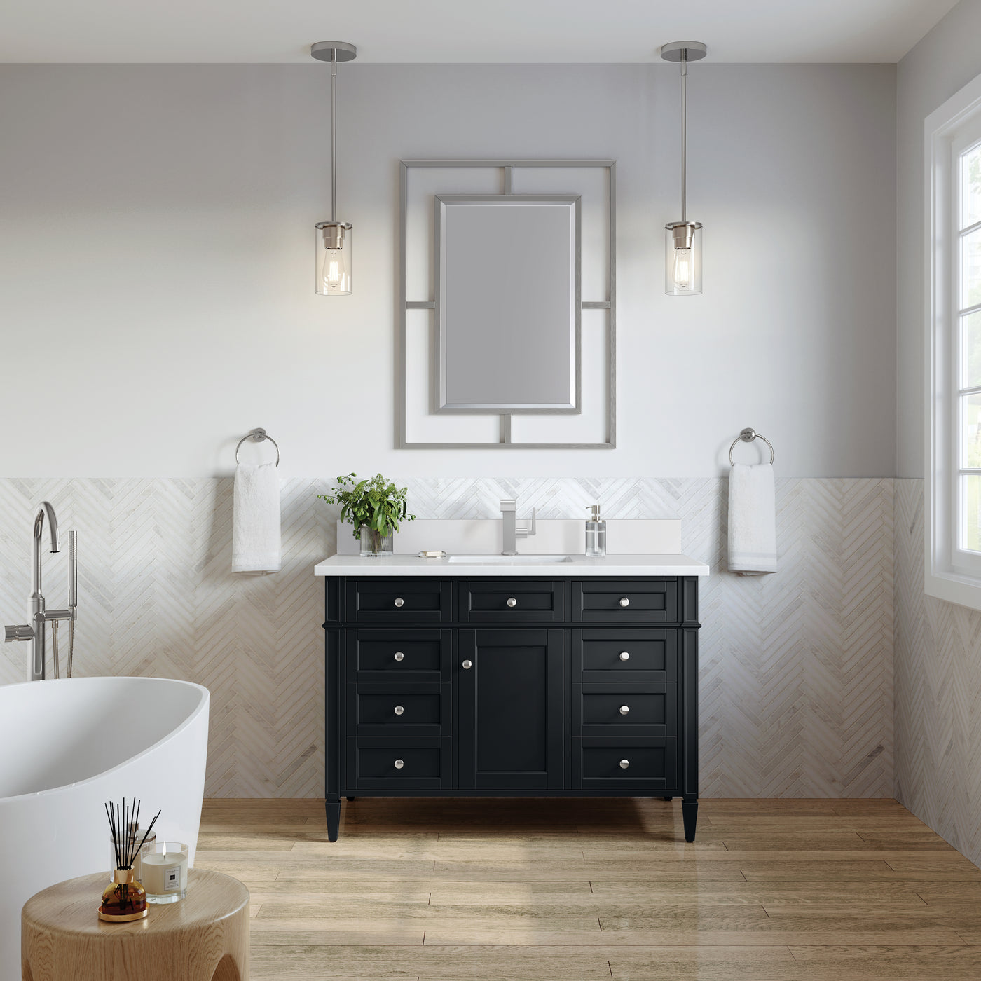 James Martin Brittany 48" Single Bathroom Vanity, Black Onyx, view 39