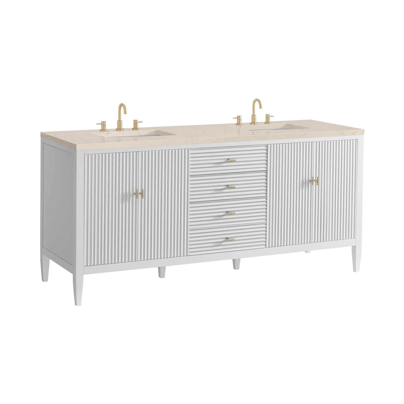 James Martin Myrrin 72" Double Bathroom Vanity, Bright White, view 27