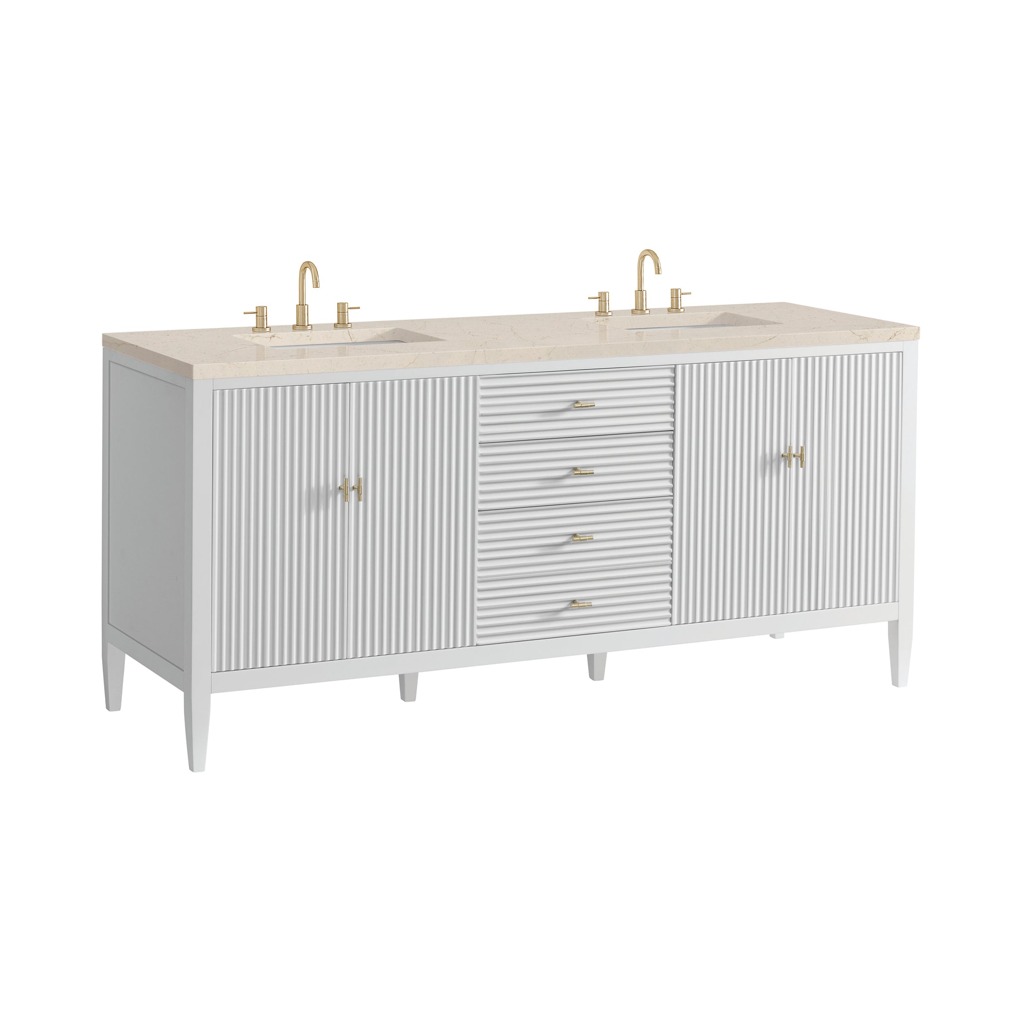James Martin Myrrin 72" Double Bathroom Vanity, Bright White, view 27