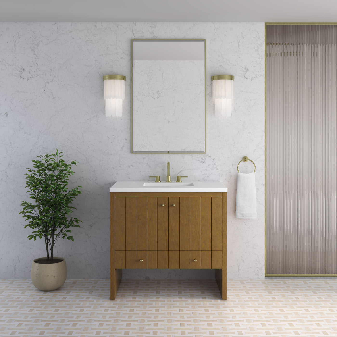 James Martin Hudson 36" Single Bathroom Vanity, Honey Oak, view 32