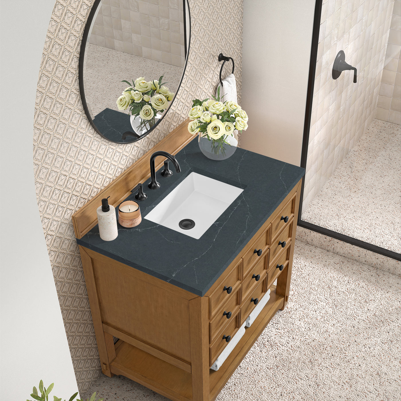 James Martin Malibu 36" Single Bathroom Vanity, Amber Birch, view 38