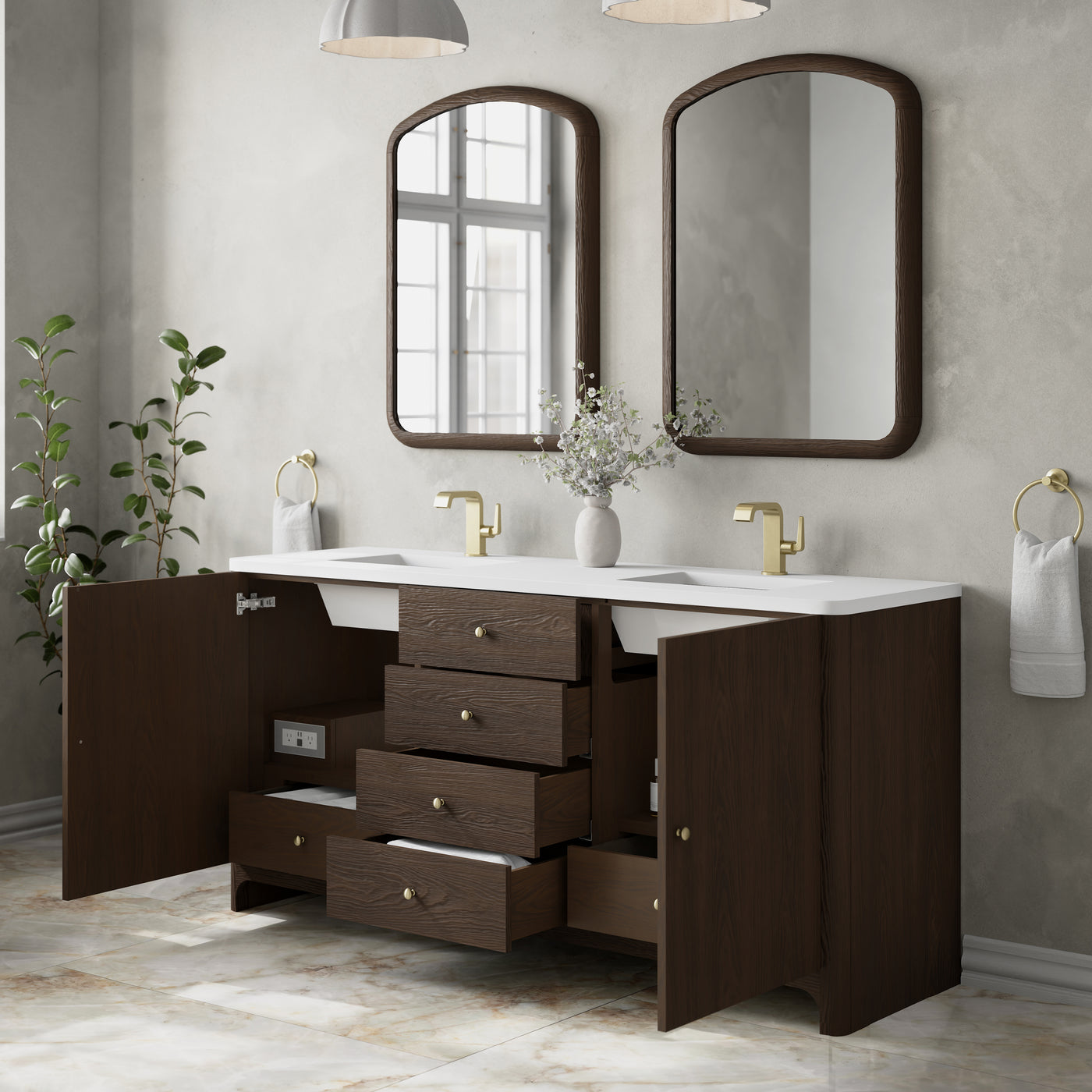 James Martin Gracyn 72" Double Bathroom Vanity, Sable, view 20