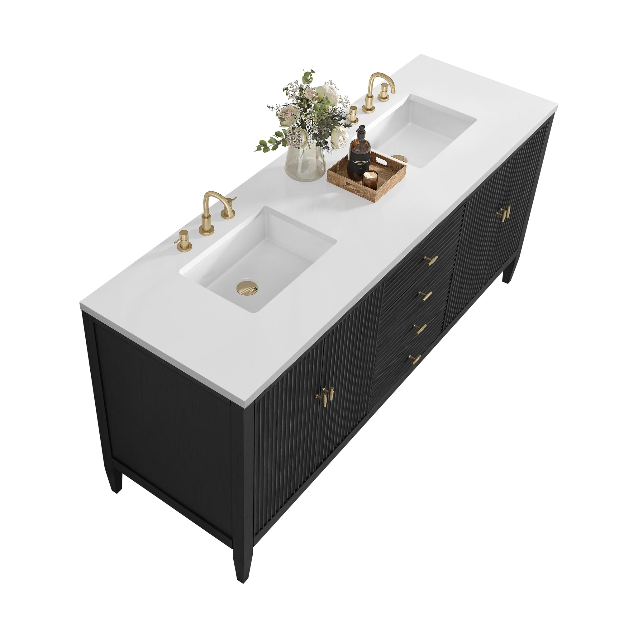 James Martin Myrrin 72" Double Bathroom Vanity, Carbon Oak, view 32
