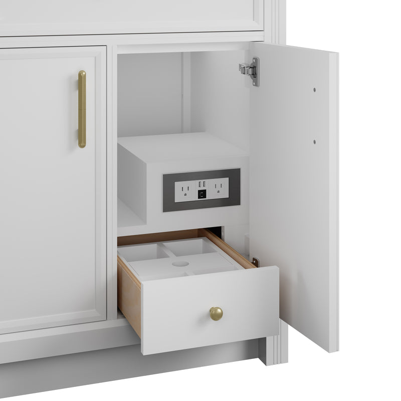 James Martin Bellshire 84" Single Bathroom Vanity, Bright White, view 10