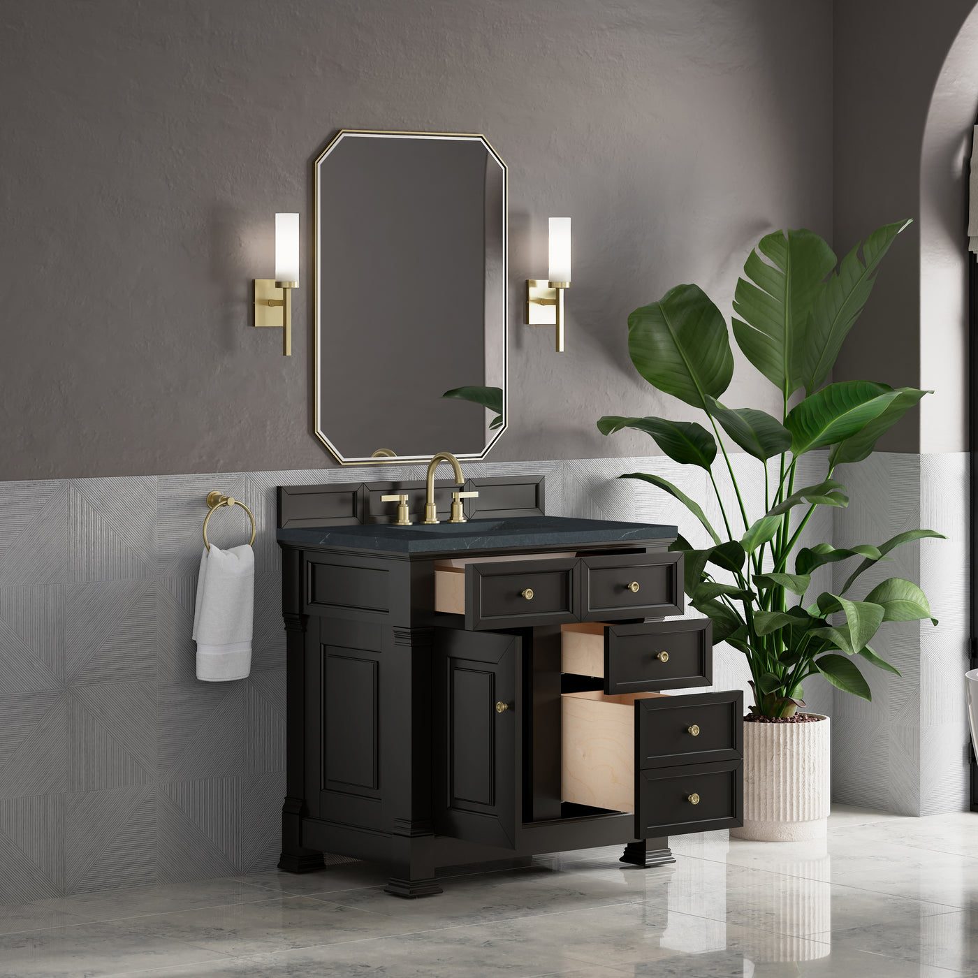 James Martin Brookfield 36" Single Bathroom Vanity, Black Onyx, view 32