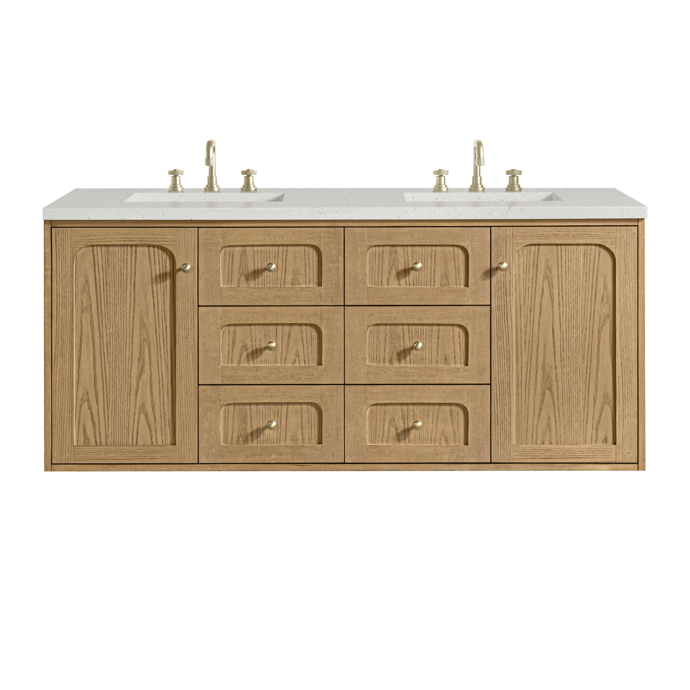 James Martin Laurent 60" Dual Mount Double Bathroom Vanity, Light Natural Oak, view 28
