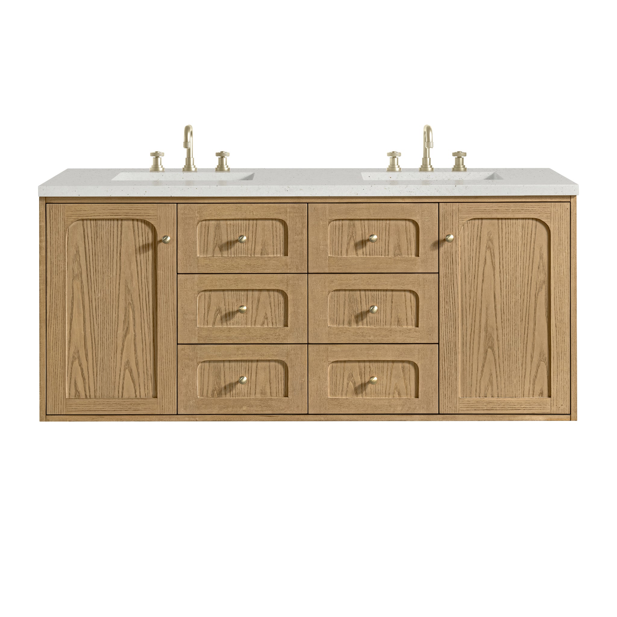 James Martin Laurent 60" Dual Mount Double Bathroom Vanity, Light Natural Oak, view 28
