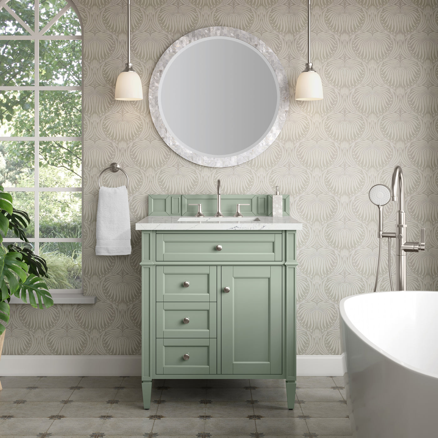 James Martin Brittany 30" Single Bathroom Vanity, Sage Green, view 37
