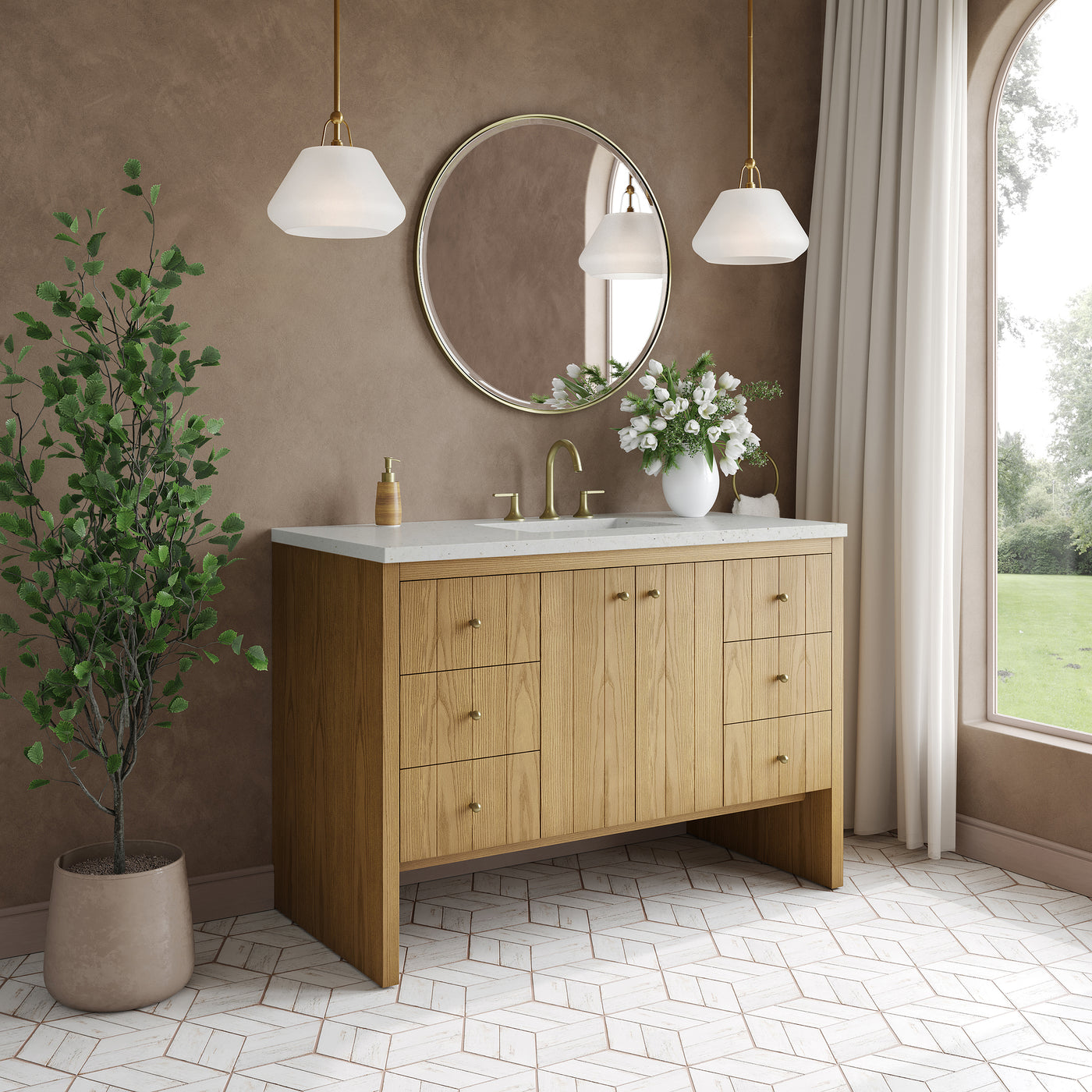 James Martin Hudson 48" Single Bathroom Vanity, Light Natural Oak, view 37