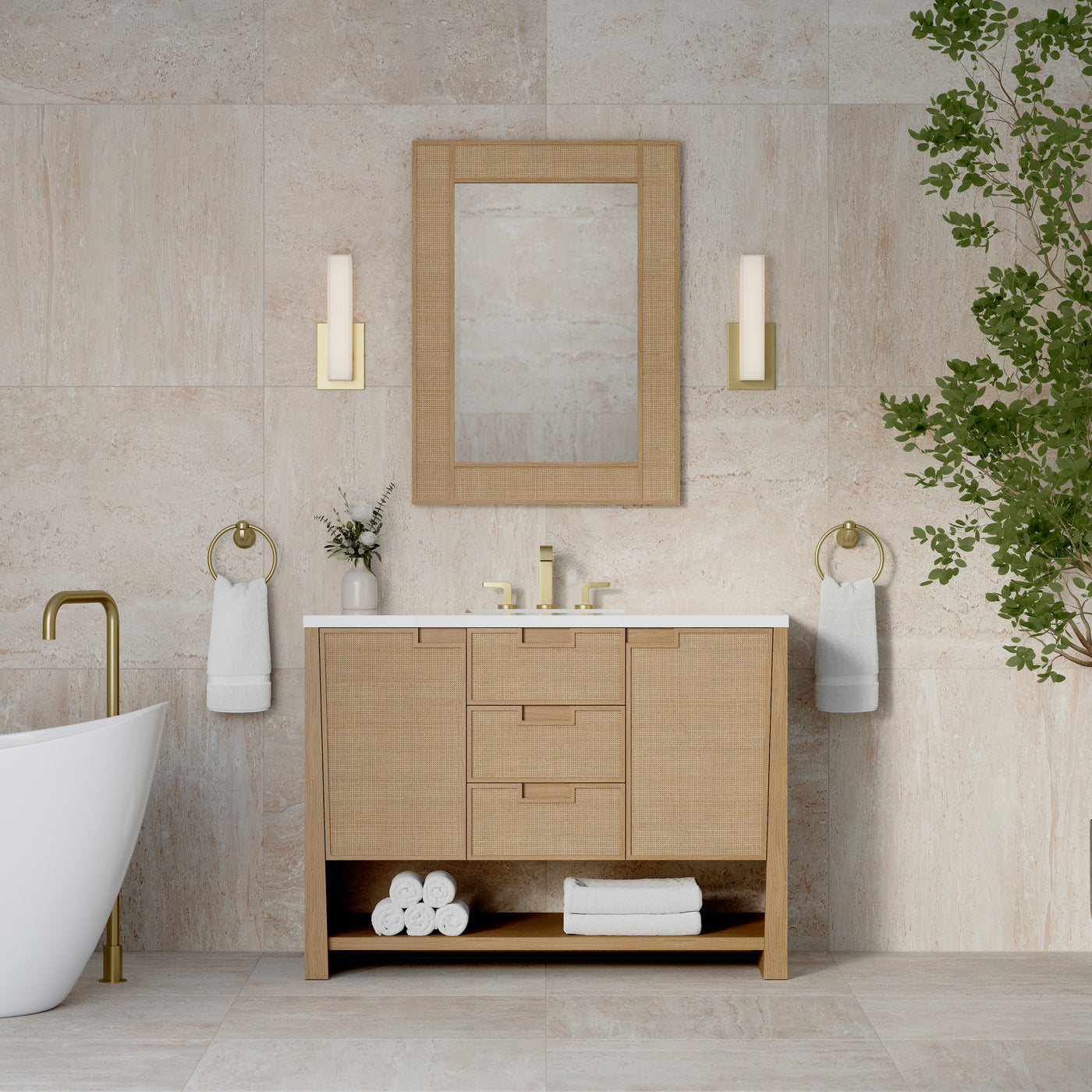 James Martin Solene 48" Single Bathroom Vanity, Seaside Oak, view 28