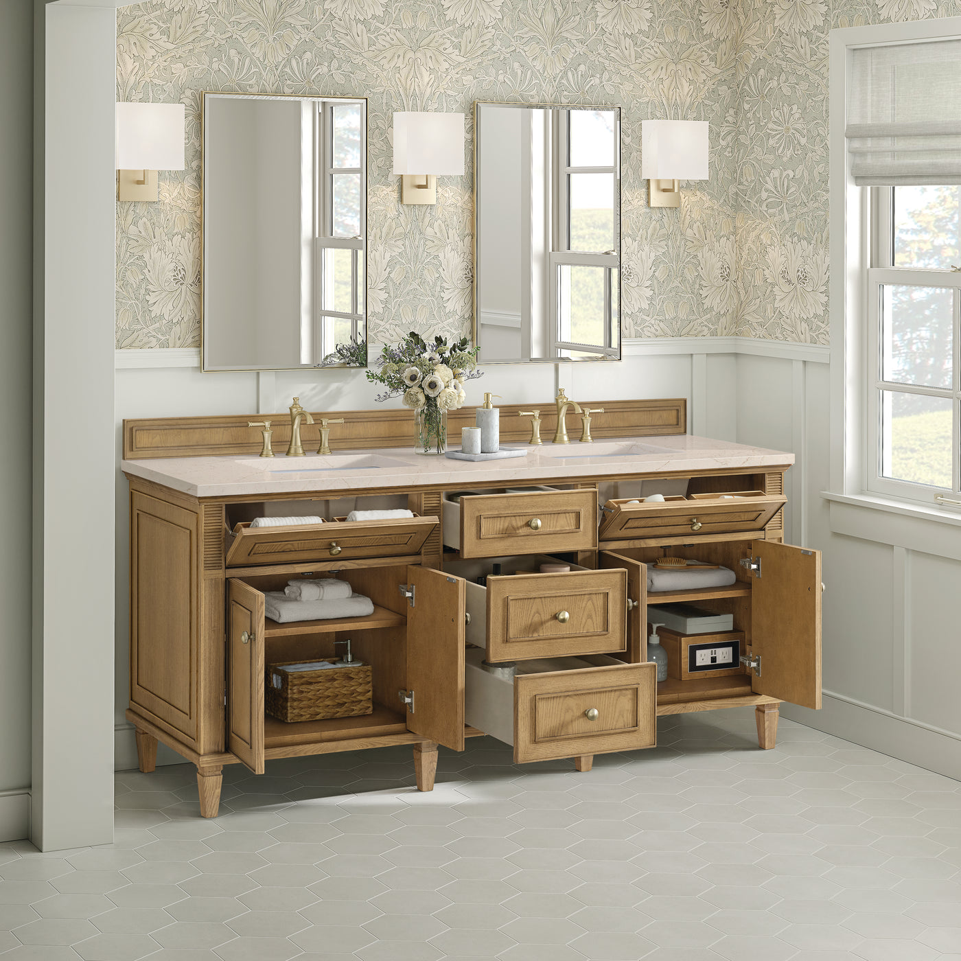 James Martin Lorelai 72" Double Bathroom Vanity, Light Natural Oak, view 25