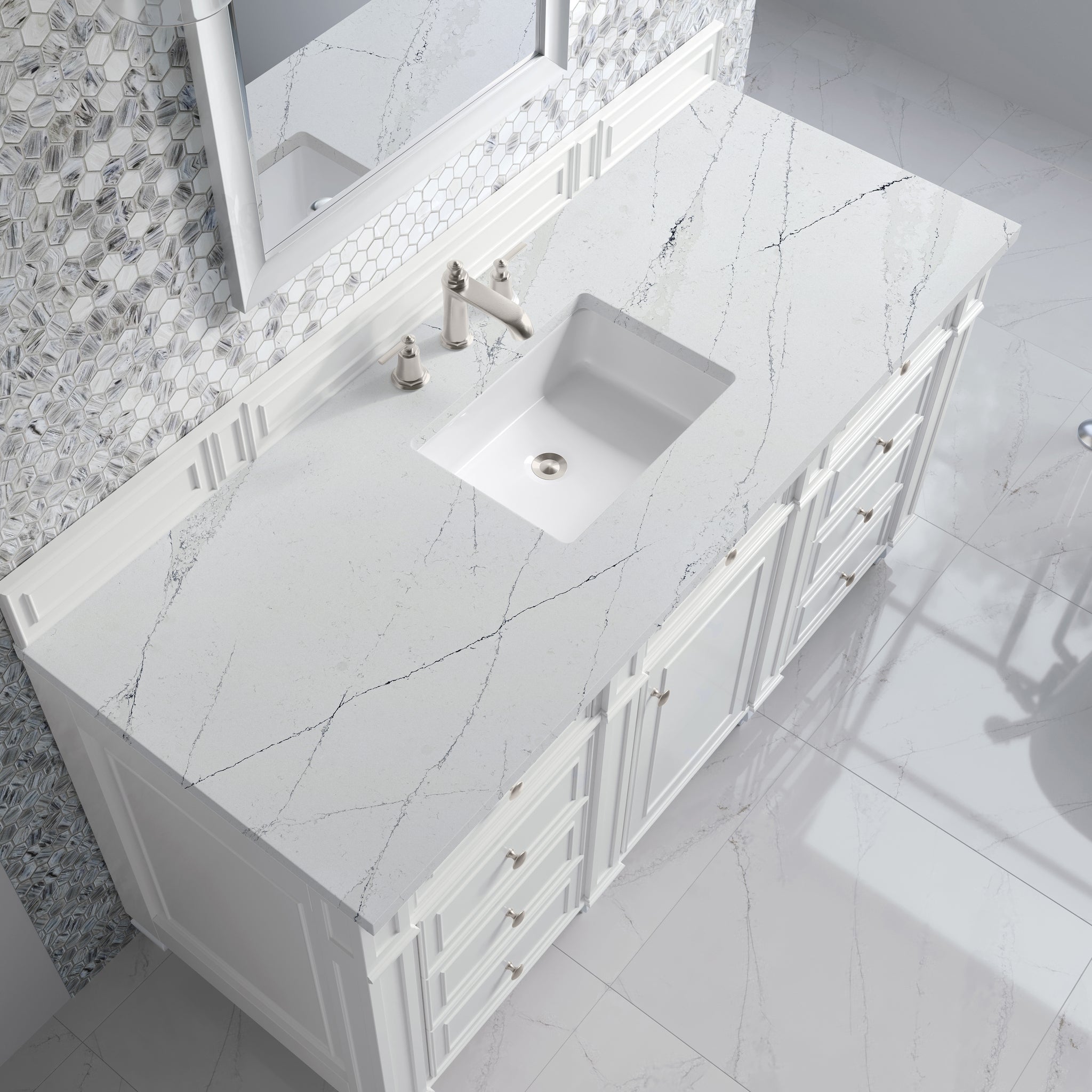James Martin Bristol 60" Single Bathroom Vanity, Bright White, view 37