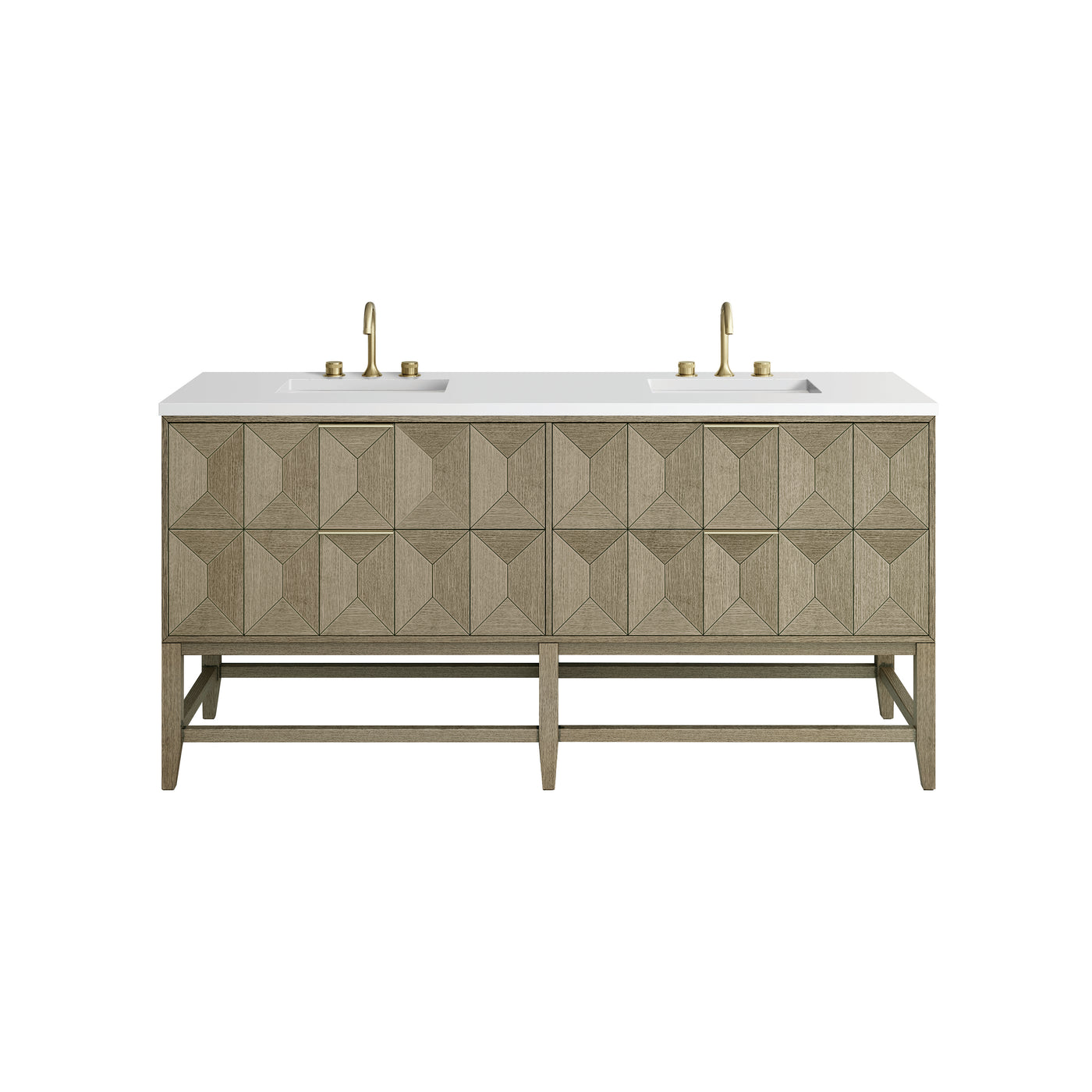 James Martin Emmeline 72" Double Bathroom Vanity, Pebble Oak, view 34
