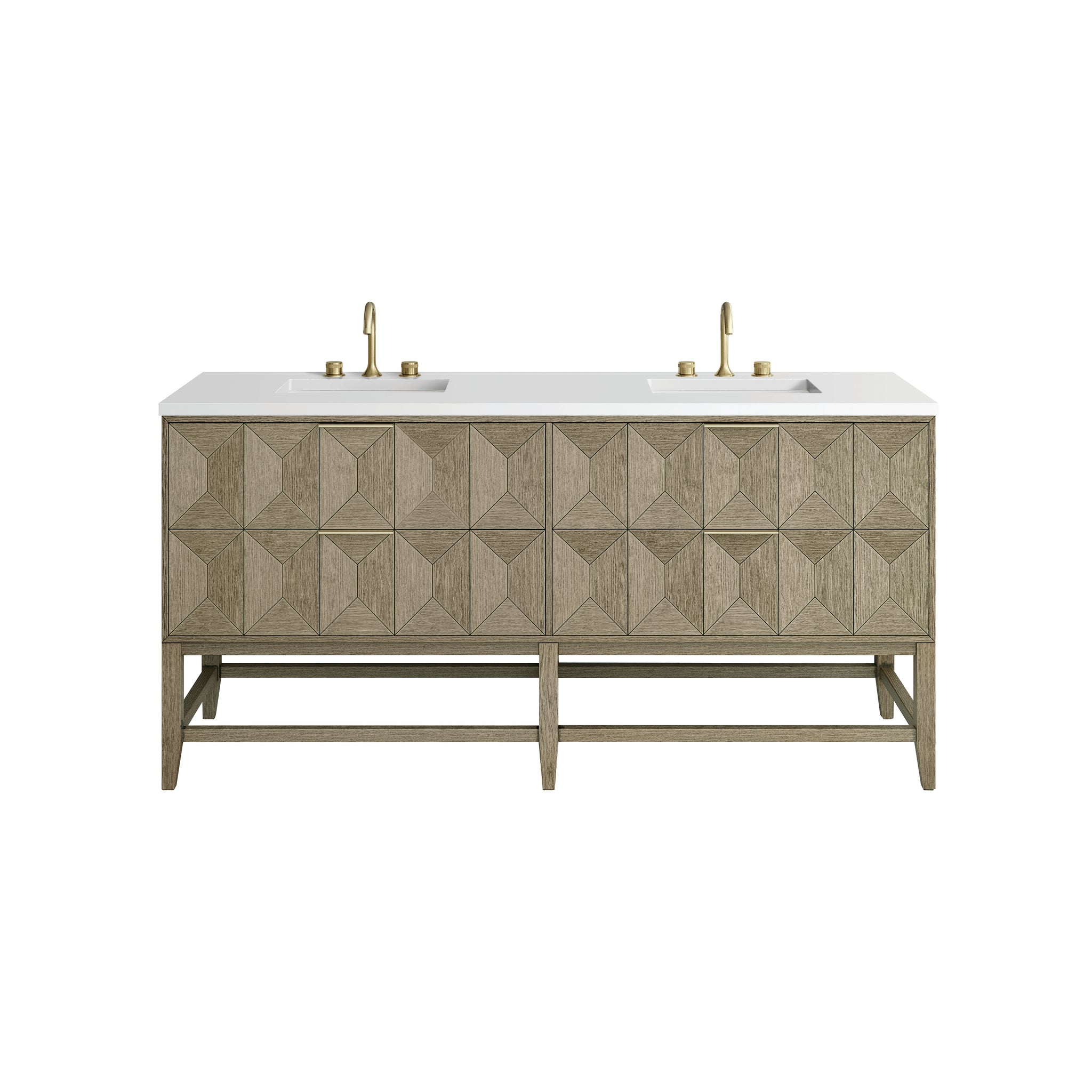 James Martin Emmeline 72" Double Bathroom Vanity, Pebble Oak, view 34