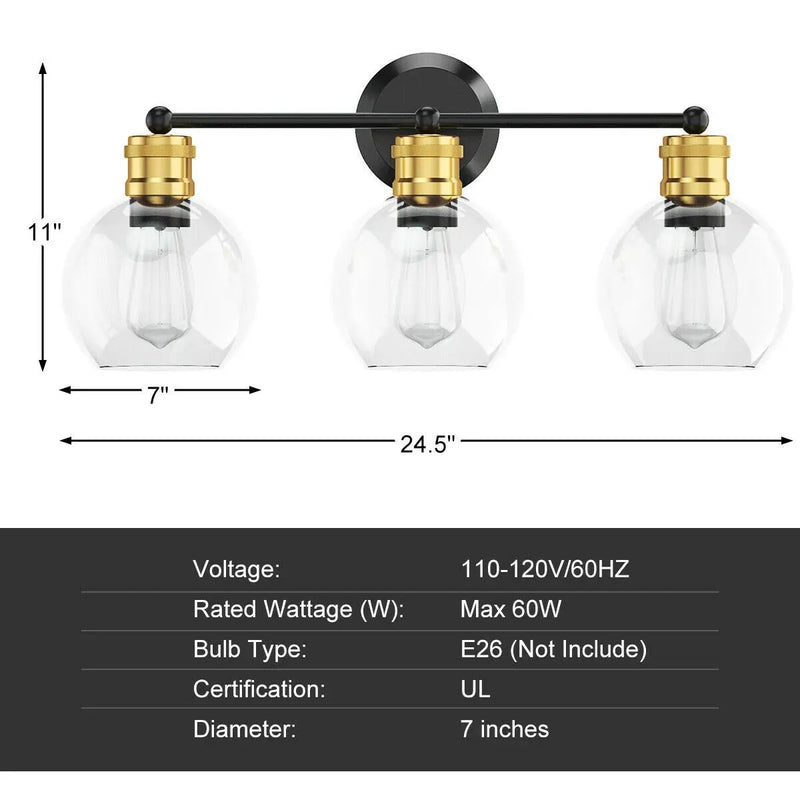 Modern 3-light Bubbled Glass Vanity Light by DirectDeals
