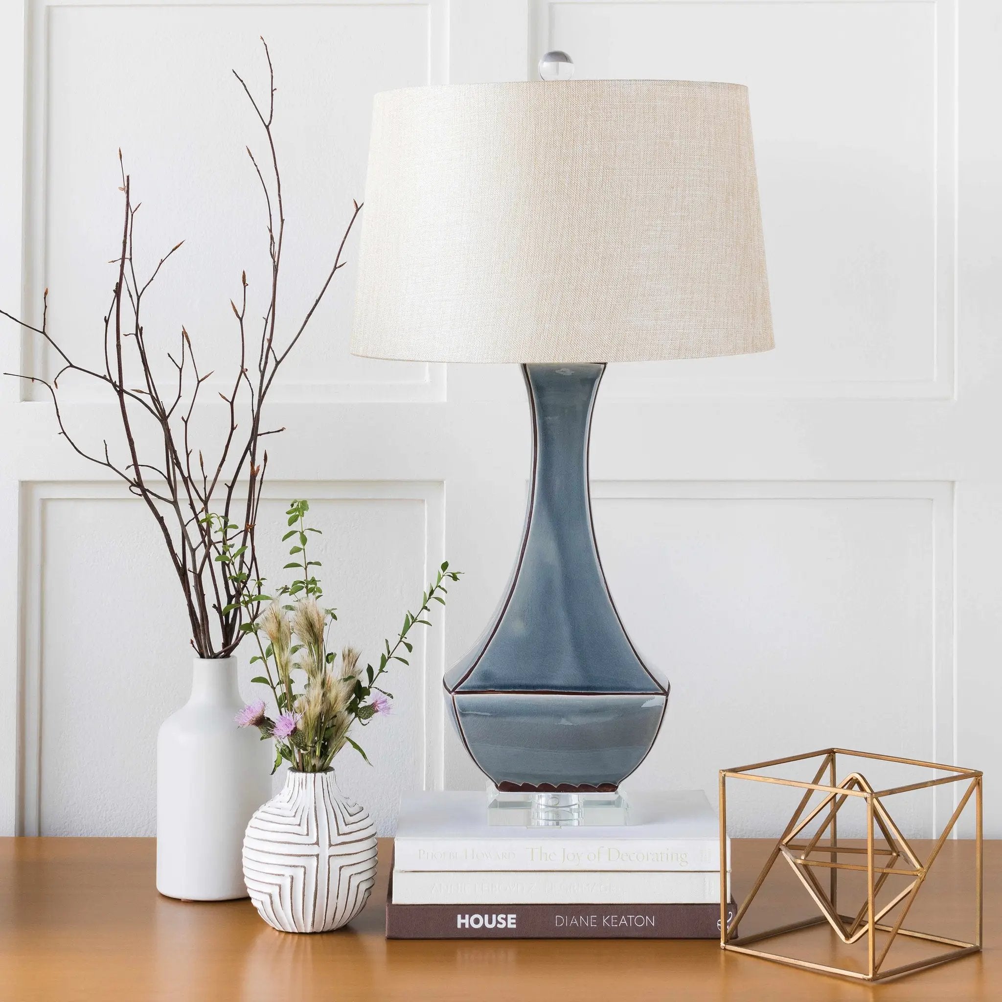 Kalilangan Gray Ceramic Table Lamp by Boutique Rugs